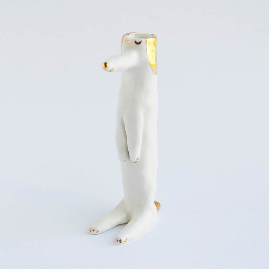 花瓶（うたたねしている犬?ゴールド）