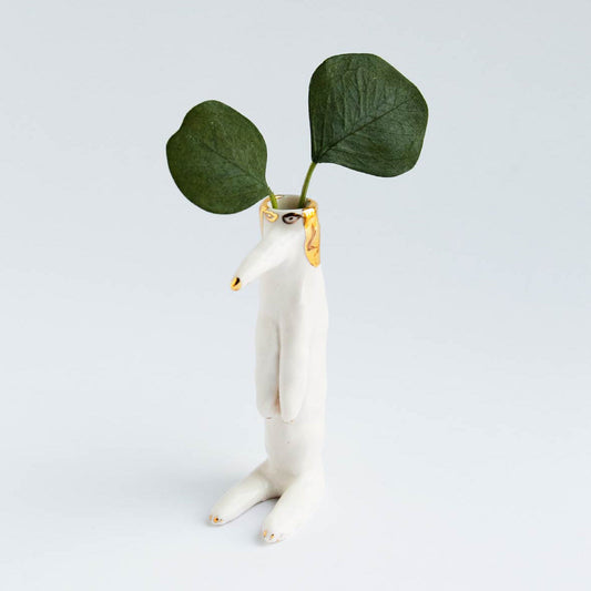 花瓶（立ち上がった犬?ゴールド）