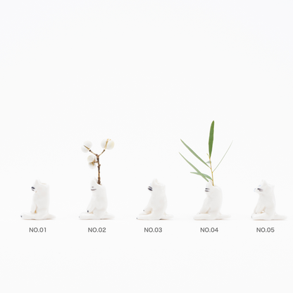 スモールキャット花瓶（青い猫?すやすや）